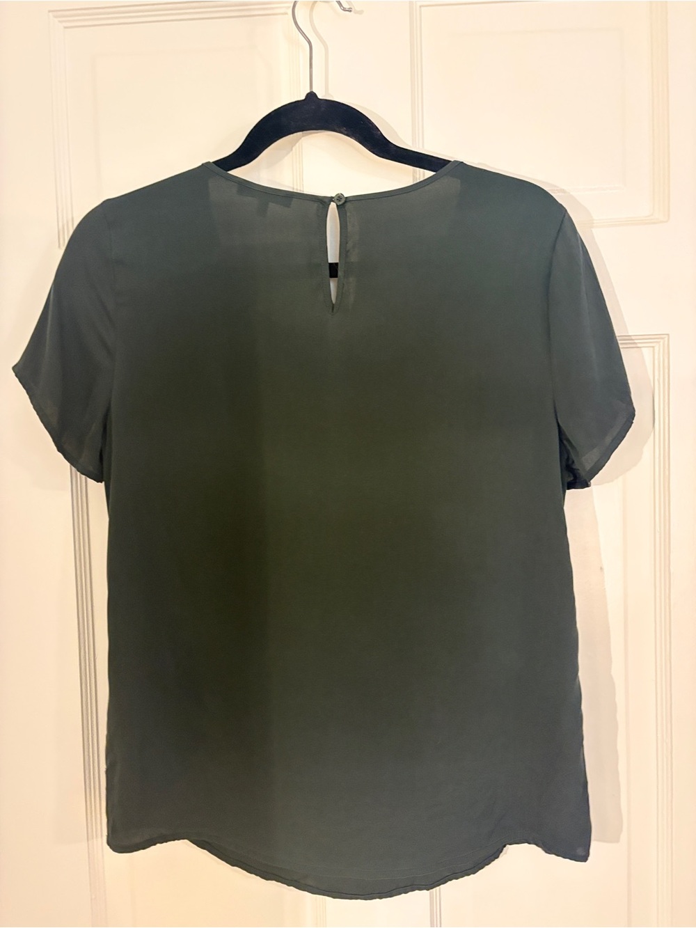 Quince Washable Stretch Silk Tee in Forest Green - Picture 3 of 3
